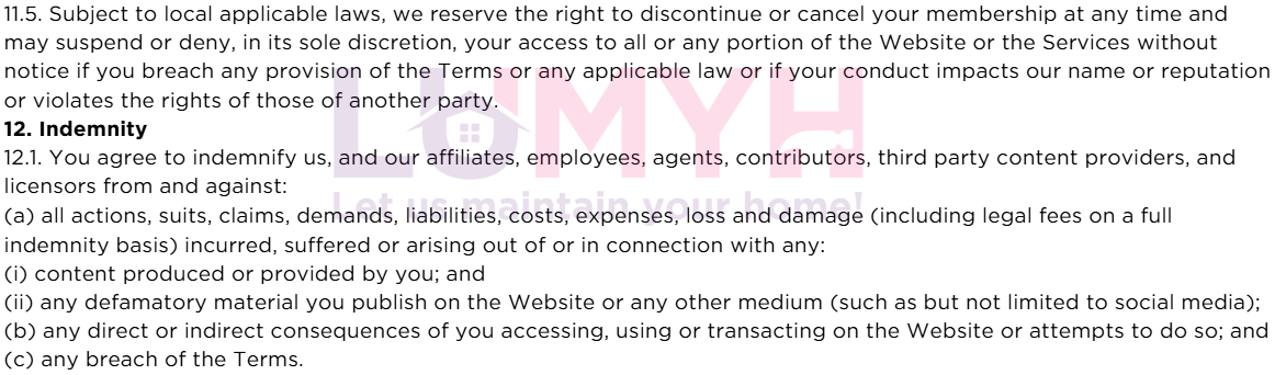 Terms and Conditions P12