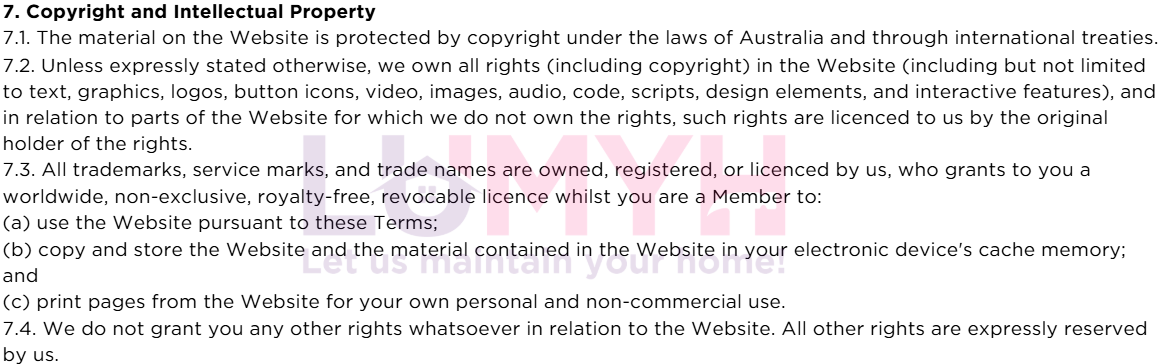 Terms and Conditions P71